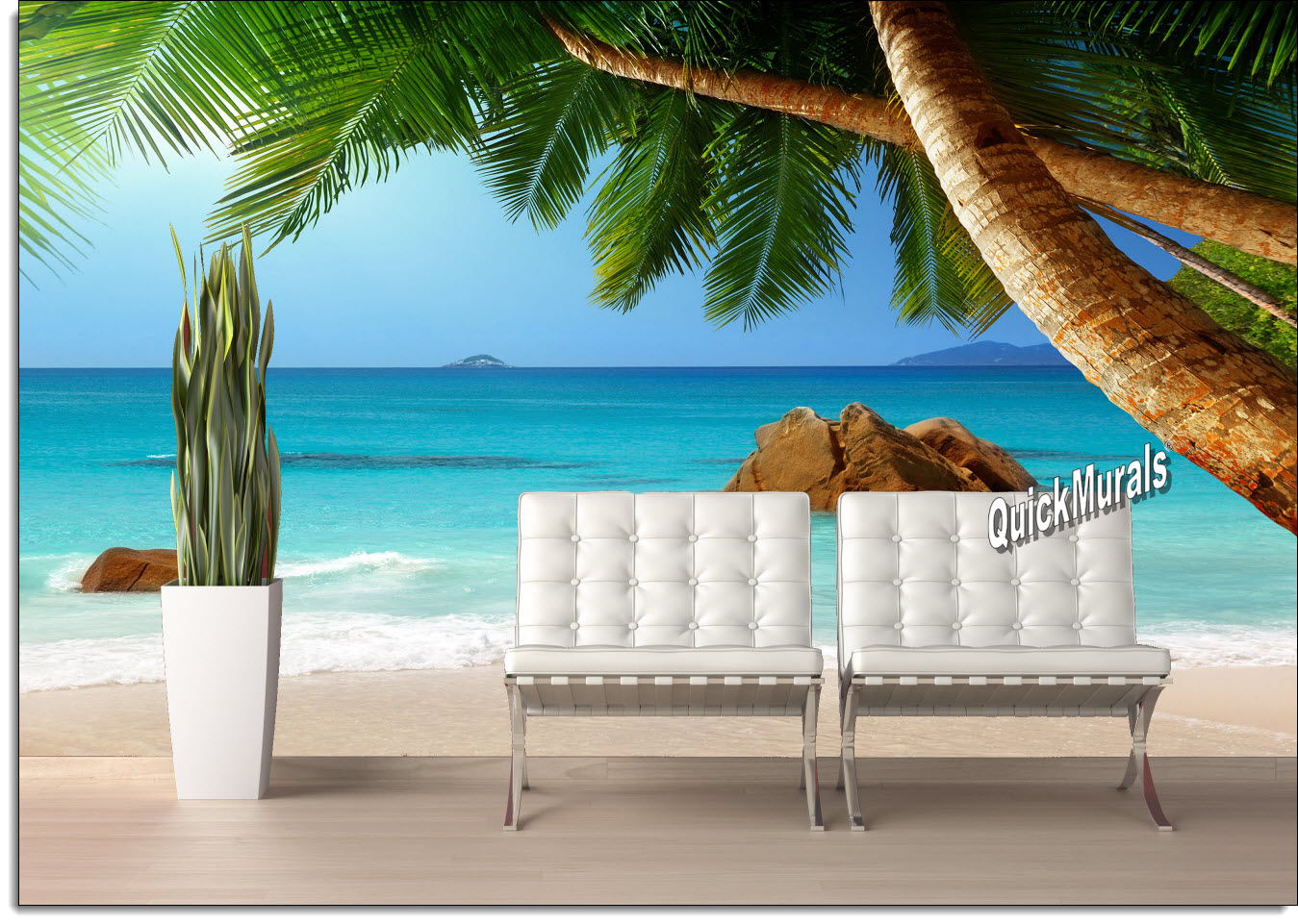 Secluded Beach Peel Stick Wall Mural